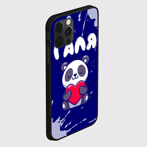 Чехол iPhone 12 Pro Галя панда с сердечком / 3D-Черный – фото 2