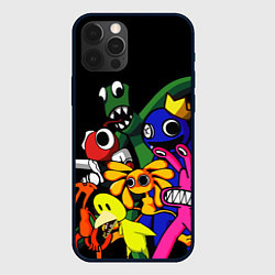 Чехол для iPhone 12 Pro Персонажи из радужных друзей, цвет: 3D-черный