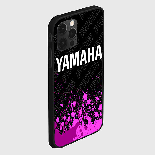 Чехол iPhone 12 Pro Yamaha pro racing: символ сверху / 3D-Черный – фото 2