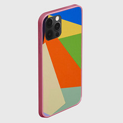 Чехол для iPhone 12 Pro Геометрические разноцветные фигyры, цвет: 3D-малиновый — фото 2