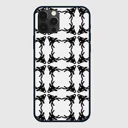 Чехол для iPhone 12 Pro Черные рождественские олени, цвет: 3D-черный