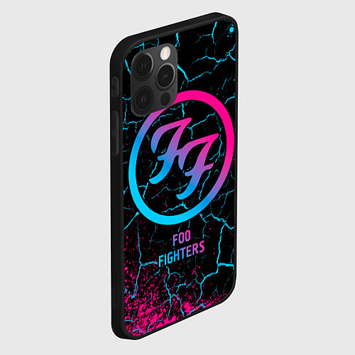 Чехол iPhone 12 Pro Foo Fighters - neon gradient / 3D-Черный – фото 2