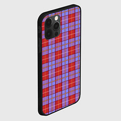Чехол для iPhone 12 Pro Ткань Шотландка красно-синяя, цвет: 3D-черный — фото 2