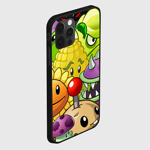 Чехол iPhone 12 Pro Растения против зомби / 3D-Черный – фото 2
