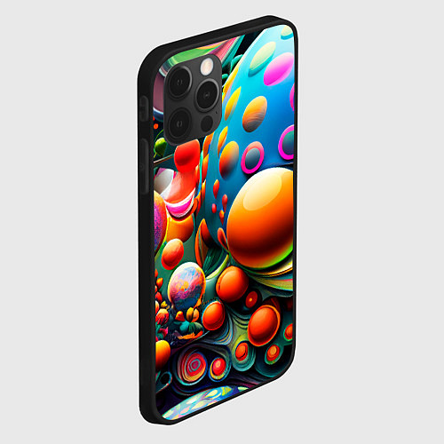 Чехол iPhone 12 Pro Абстрактные космические шары / 3D-Черный – фото 2