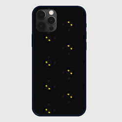 Чехол для iPhone 12 Pro Эстетика Черный кот на темном фоне, цвет: 3D-черный