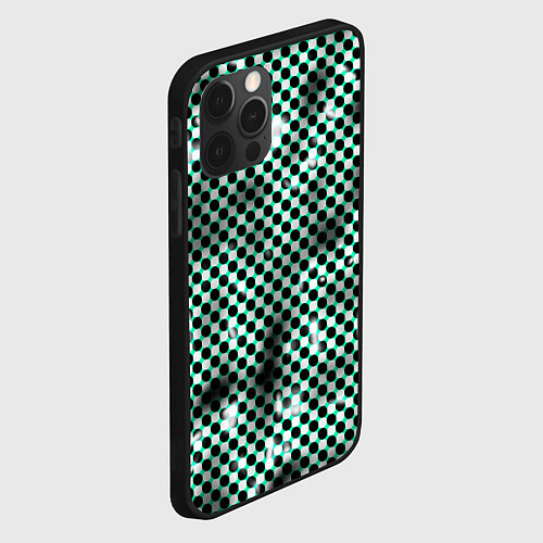Чехол iPhone 12 Pro Пластиковая абстракция - паттерн / 3D-Черный – фото 2