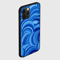 Чехол для iPhone 12 Pro Дуговой шлейф - синий паттерн, цвет: 3D-черный — фото 2