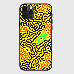 Чехол для iPhone 12 Pro Абстрактные кислотные полосы, цвет: 3D-черный
