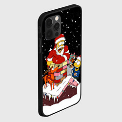 Чехол для iPhone 12 Pro Симпсоны новогодний, цвет: 3D-черный — фото 2