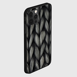 Чехол для iPhone 12 Pro Грубая вязка - текстура, цвет: 3D-черный — фото 2