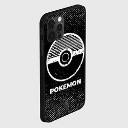 Чехол для iPhone 12 Pro Pokemon с потертостями на темном фоне, цвет: 3D-черный — фото 2