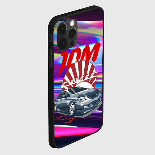 Чехол iPhone 12 Pro Honda Civic - JDM style / 3D-Черный – фото 2