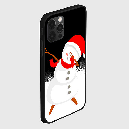 Чехол iPhone 12 Pro Снеговик dab / 3D-Черный – фото 2