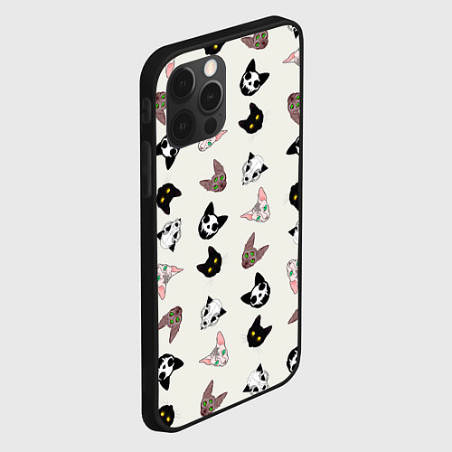 Чехол iPhone 12 Pro Эстетика: разные коты / 3D-Черный – фото 2
