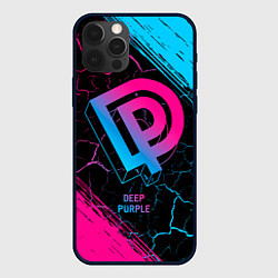 Чехол для iPhone 12 Pro Deep Purple - neon gradient, цвет: 3D-черный