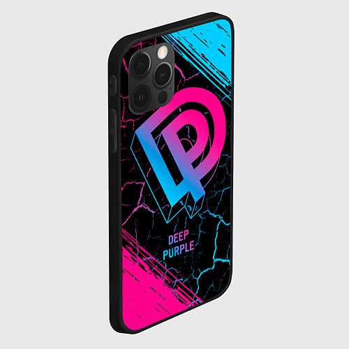 Чехол iPhone 12 Pro Deep Purple - neon gradient / 3D-Черный – фото 2