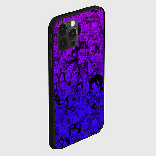 Чехол iPhone 12 Pro Ахегао яркий градиент / 3D-Черный – фото 2