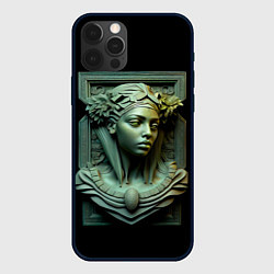 Чехол для iPhone 12 Pro Нейросеть - барельеф античной девушки, цвет: 3D-черный
