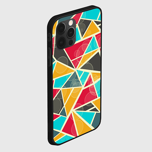 Чехол iPhone 12 Pro Хаос из геометрических фигур / 3D-Черный – фото 2