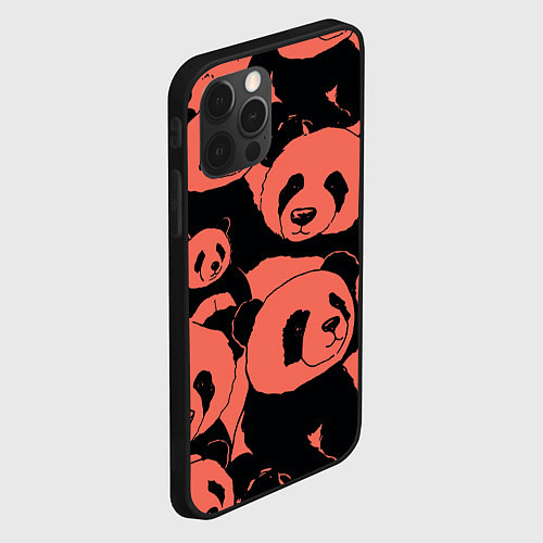 Чехол iPhone 12 Pro С красными пандами / 3D-Черный – фото 2
