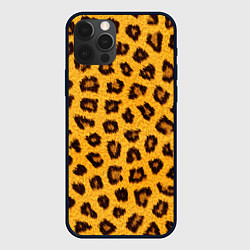 Чехол для iPhone 12 Pro Текстура леопарда, цвет: 3D-черный