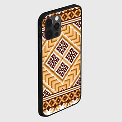 Чехол для iPhone 12 Pro Индейский пиксельный орнамент, цвет: 3D-черный — фото 2