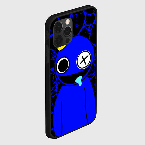 Чехол iPhone 12 Pro Радужные друзья - персонаж Синий / 3D-Черный – фото 2