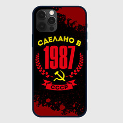 Чехол для iPhone 12 Pro Сделано в 1987 году в СССР и желтый серп и молот, цвет: 3D-черный