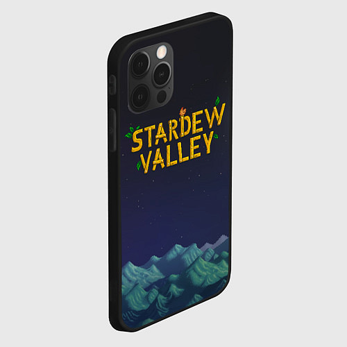 Чехол iPhone 12 Pro Ночь в Stardew Valley / 3D-Черный – фото 2