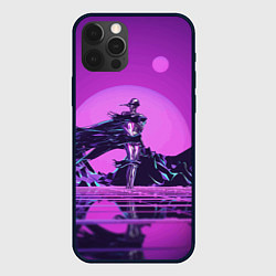 Чехол для iPhone 12 Pro Фантазийный силуэт - vaporwave, цвет: 3D-черный