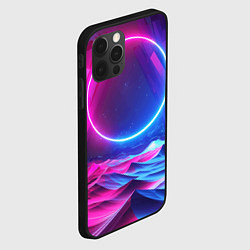 Чехол для iPhone 12 Pro Круг и разноцветные кристаллы - vaporwave, цвет: 3D-черный — фото 2