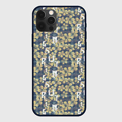 Чехол для iPhone 12 Pro Цветы и буквы гранж, цвет: 3D-черный