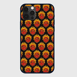 Чехол для iPhone 12 Pro Огненный знак мира, цвет: 3D-черный