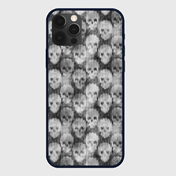 Чехол для iPhone 12 Pro Череп эффект вязаного изделия, цвет: 3D-черный