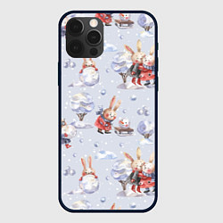 Чехол для iPhone 12 Pro Поиграем в снежки, цвет: 3D-черный