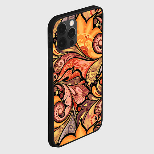Чехол iPhone 12 Pro Multicolored branching floral patterns / 3D-Черный – фото 2