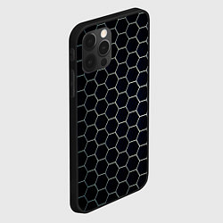 Чехол для iPhone 12 Pro Шестиугольники, цвет: 3D-черный — фото 2