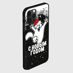 Чехол для iPhone 12 Pro С Новым годом - кот Саймона и снежинки, цвет: 3D-черный — фото 2