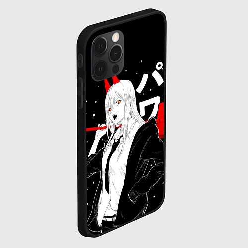 Чехол iPhone 12 Pro Пауэр на черном фоне / 3D-Черный – фото 2