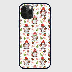 Чехол для iPhone 12 Pro Рождественские гномы с подарками, цвет: 3D-черный