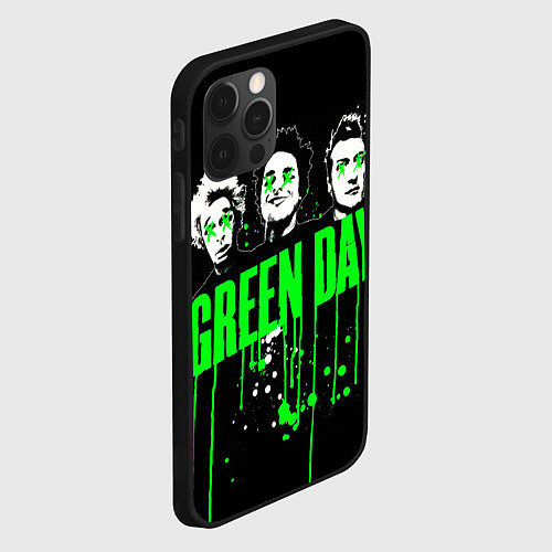 Чехол iPhone 12 Pro Green day paint / 3D-Черный – фото 2