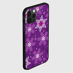 Чехол для iPhone 12 Pro Violet snow, цвет: 3D-черный — фото 2