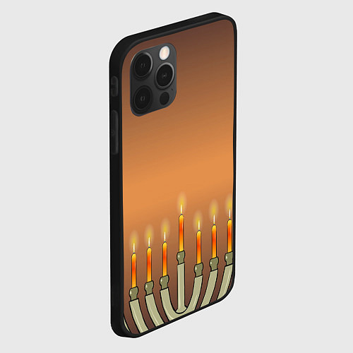 Чехол iPhone 12 Pro Уютная Ханука и звезда Давида / 3D-Черный – фото 2