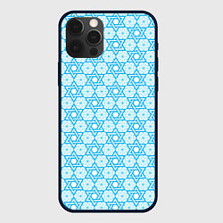 Чехол для iPhone 12 Pro Израильский узор для Хануки, цвет: 3D-черный