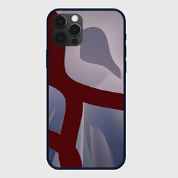 Чехол для iPhone 12 Pro Красные и розовые волнообразные пластины, цвет: 3D-черный
