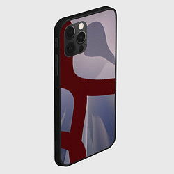 Чехол для iPhone 12 Pro Красные и розовые волнообразные пластины, цвет: 3D-черный — фото 2