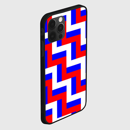 Чехол iPhone 12 Pro Плетение триколор / 3D-Черный – фото 2