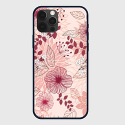 Чехол для iPhone 12 Pro Floral pattern, цвет: 3D-черный
