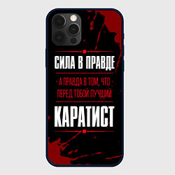 Чехол для iPhone 12 Pro Каратист - сила в правде на темном фоне, цвет: 3D-черный